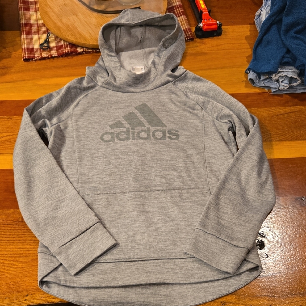 Adidas Heather Gray Pullover Hoodie
